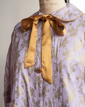 1960's Lavender and Gold Quilted Robe