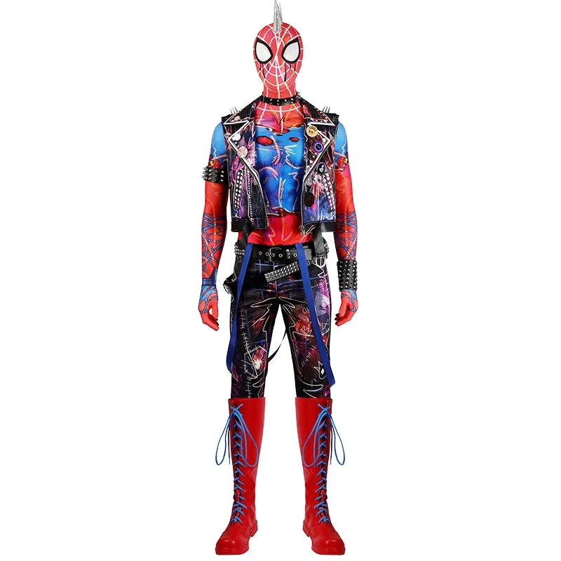 2023 Spider-Punk Bodysuit Spiderman Hobart Brown Cosplay Suit with Spiderman Jacket BEcostume