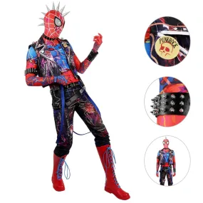 2023 Spider-Punk Bodysuit Spiderman Hobart Brown Cosplay Suit with Spiderman Jacket BEcostume