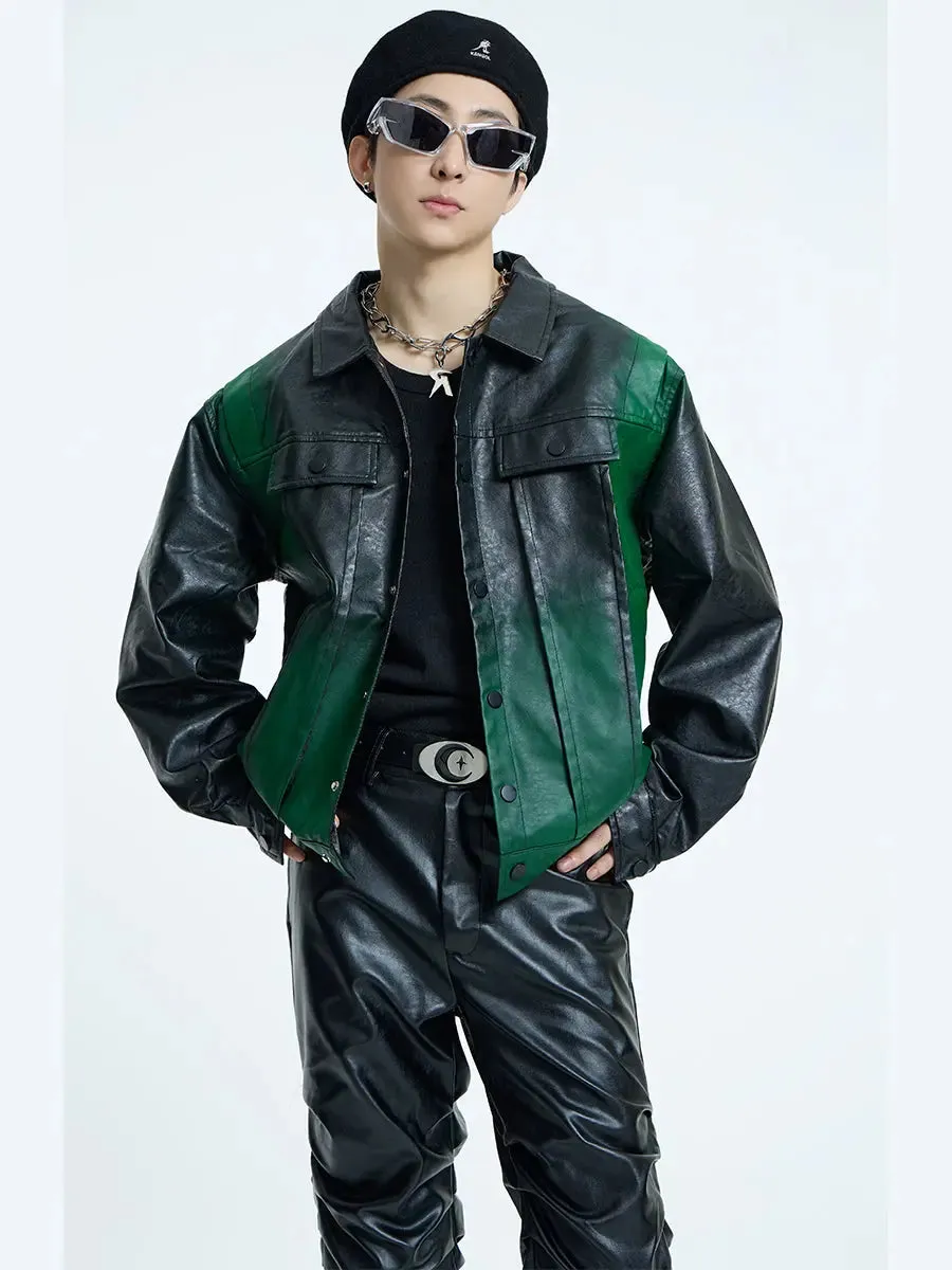 【23s September.】Dyed PU Punk Jacket  Leather Pants