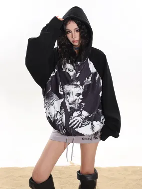 【24s February.】Punk Goth Print Hoodie