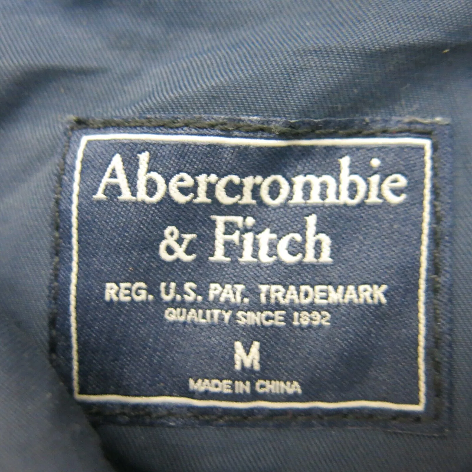 Abercrombie & Fitch Mens Windbreaker Jacket Front Button Blue Size Medium