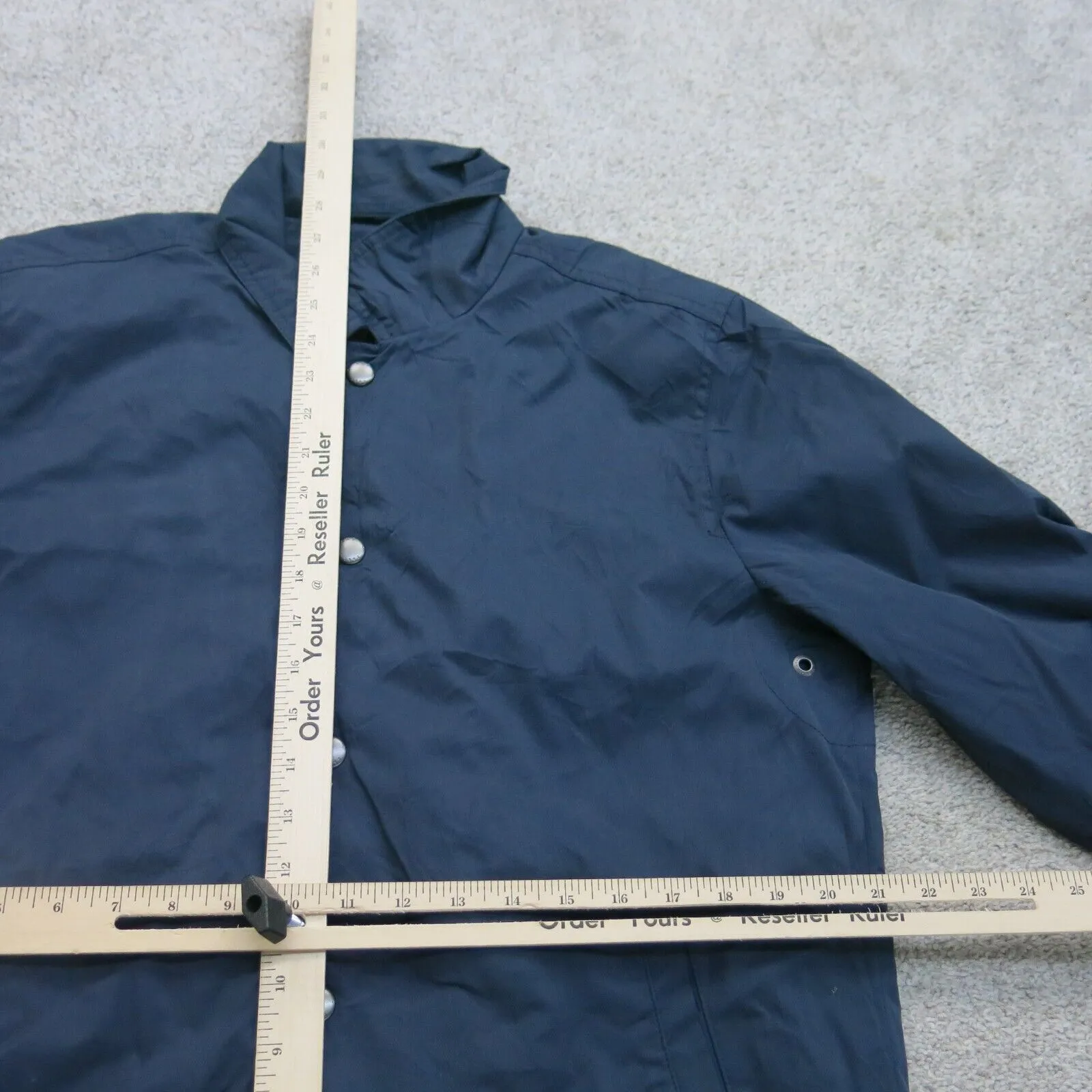 Abercrombie & Fitch Mens Windbreaker Jacket Front Button Blue Size Medium