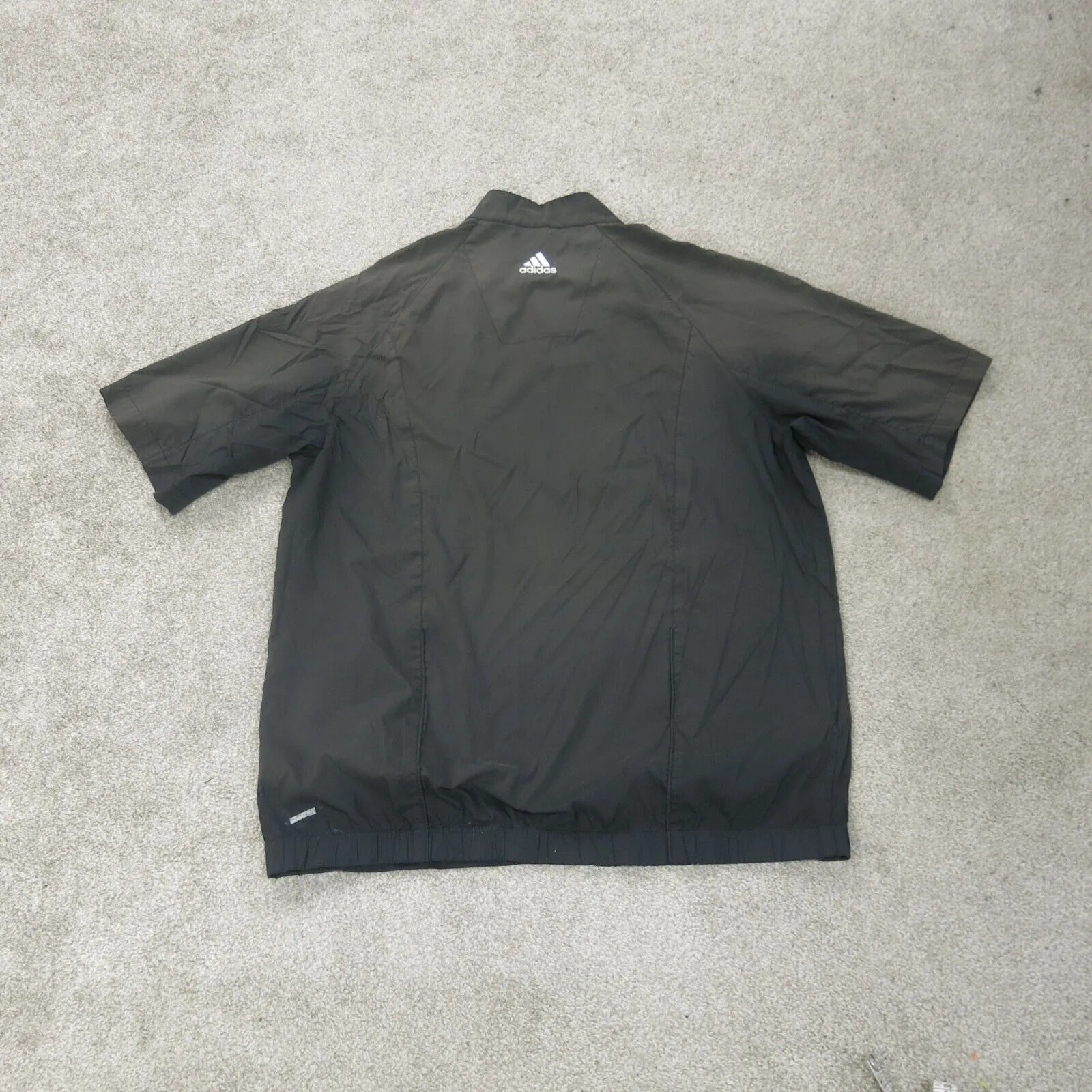 Adidas Golf Club Wind Jackets Mens Medium Black 14 Zip Short Sleeve Climaproof