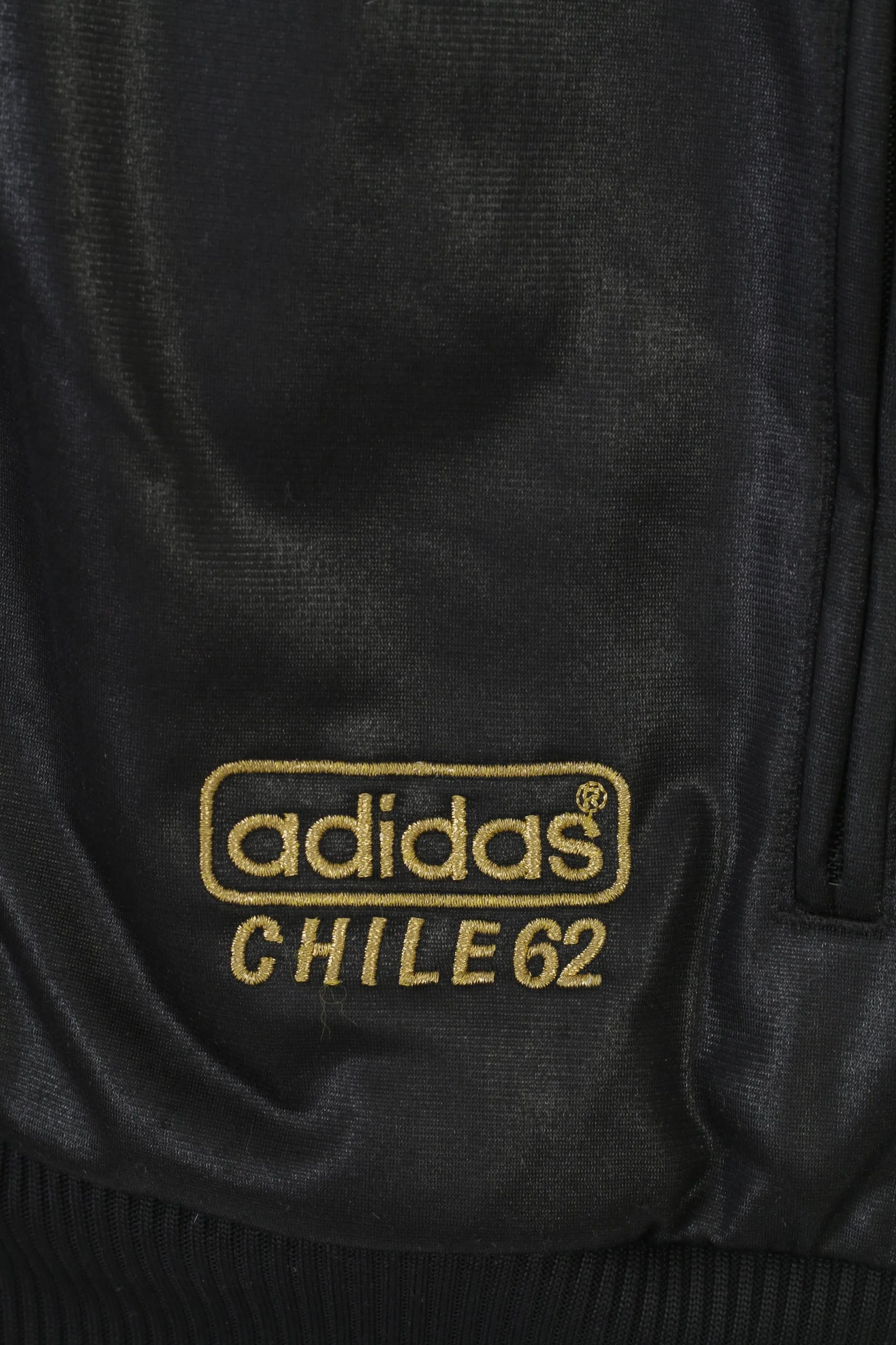 Adidas Men S Vest Black Shine Hood Padded Full Zipper Vintage Polyester Top