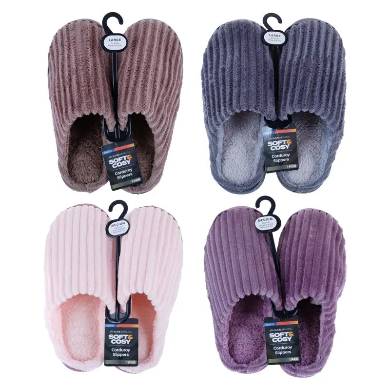 Adults Winter Slippers Slip On Cord