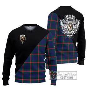 Agnew Tartan Ugly Sweater with Family Crest and Military Logo Style