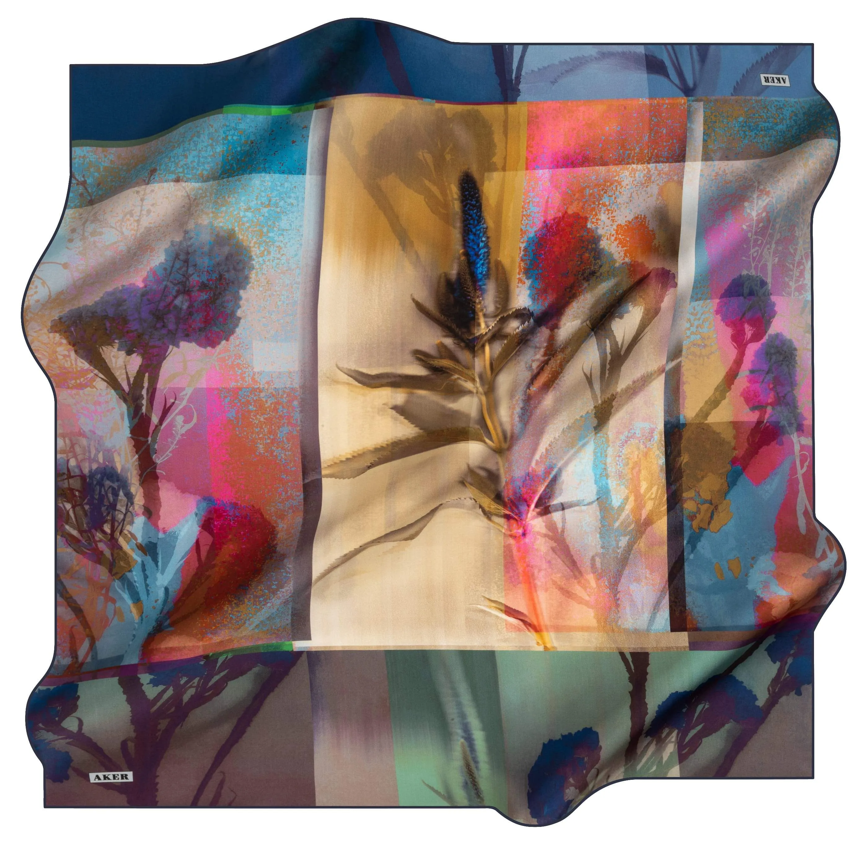 Aker Wild Flower Turkish Silk Scarf No. 21