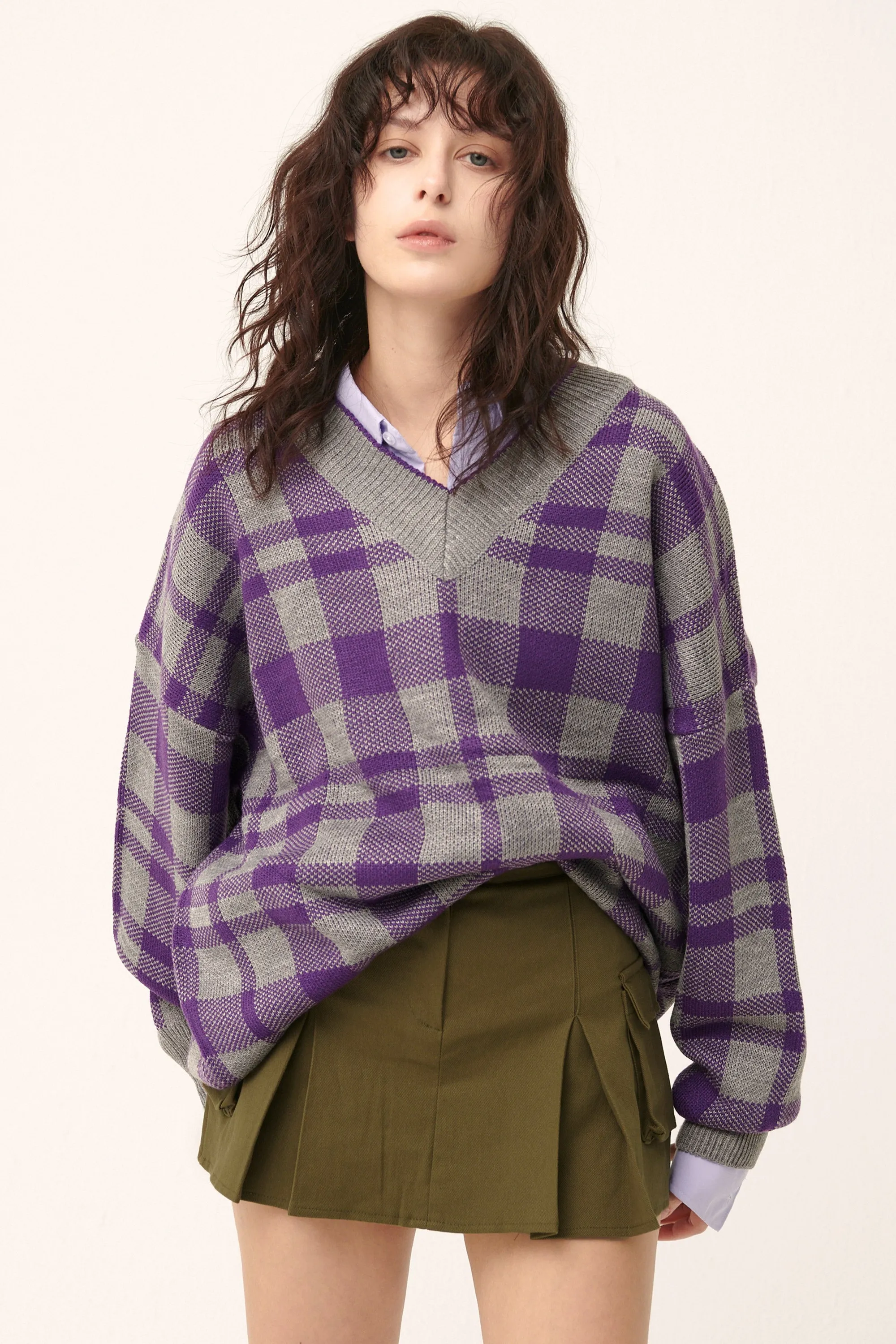 Alexis Oversized Sweater in Plaid