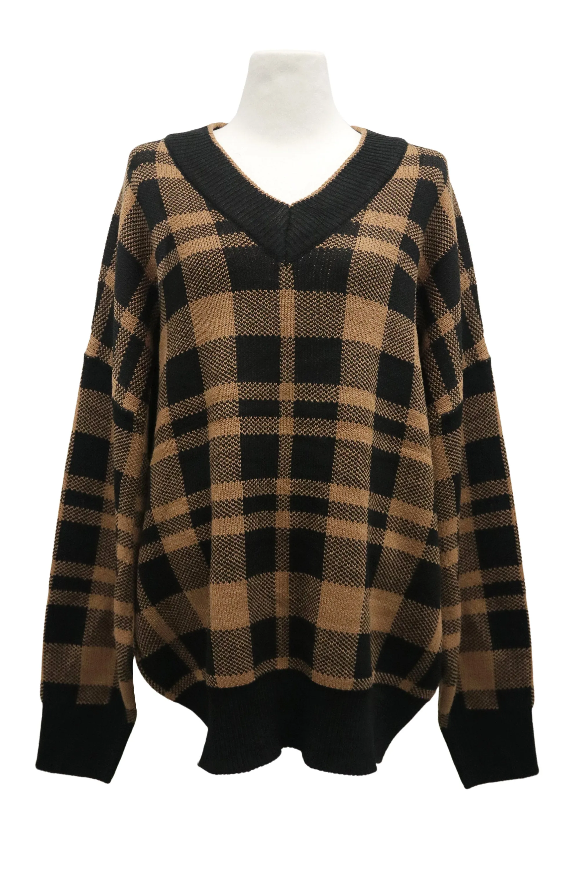 Alexis Oversized Sweater in Plaid