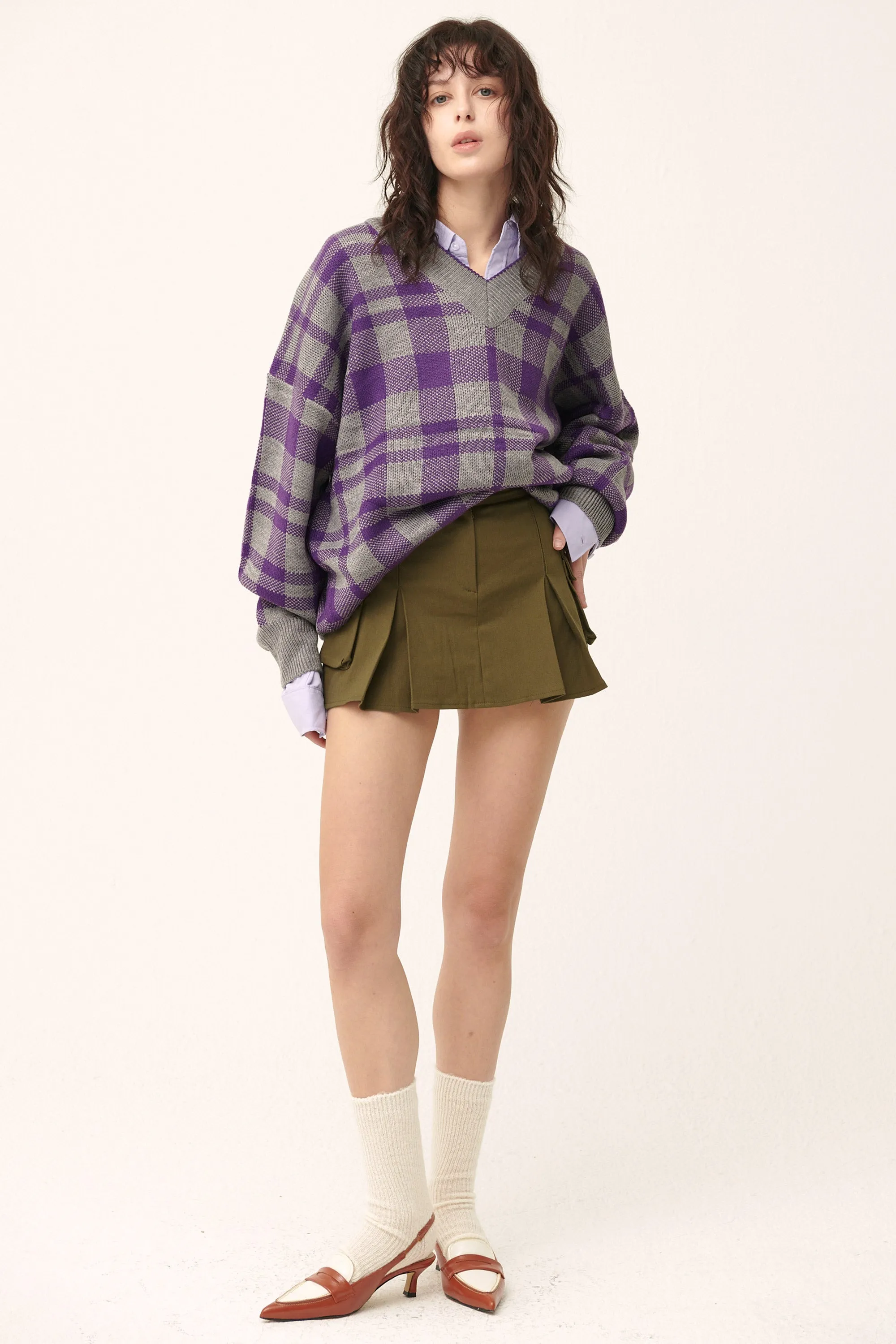 Alexis Oversized Sweater in Plaid