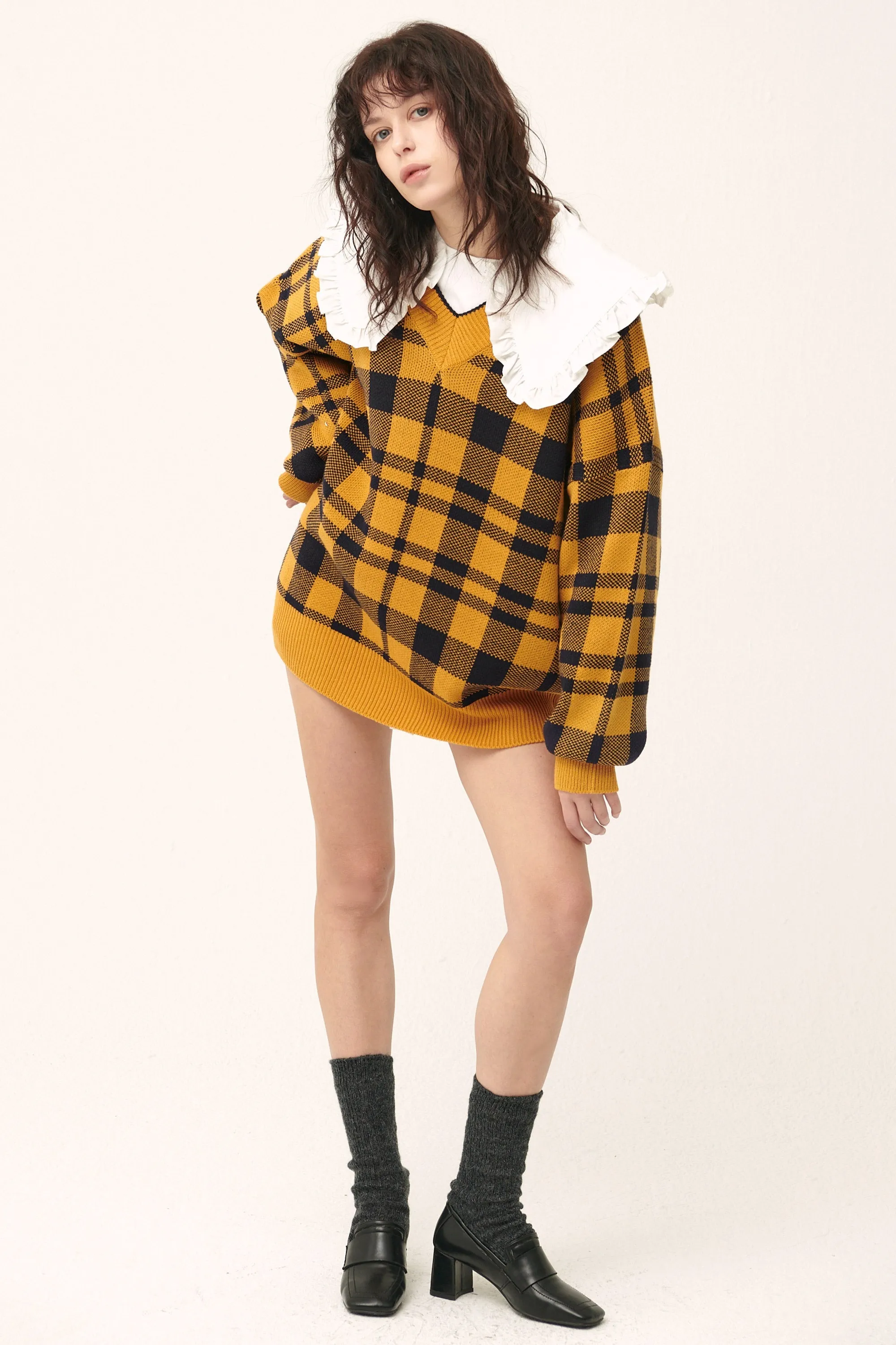 Alexis Oversized Sweater in Plaid