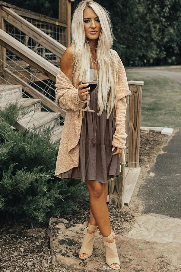 All The Cozy Feels Chenille Cardigan in Iced Latte