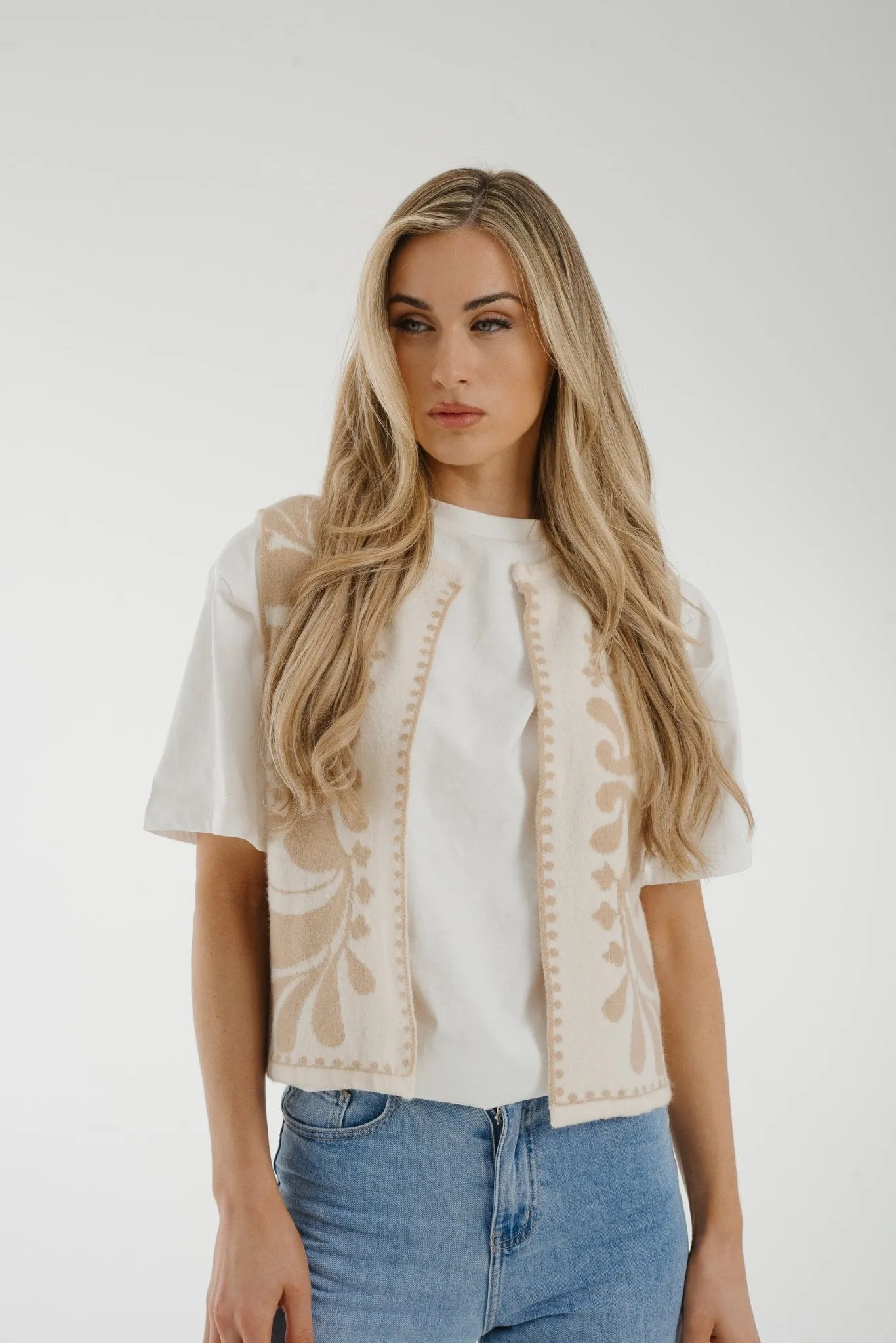 Ally Waistcoat In Neutral Mix