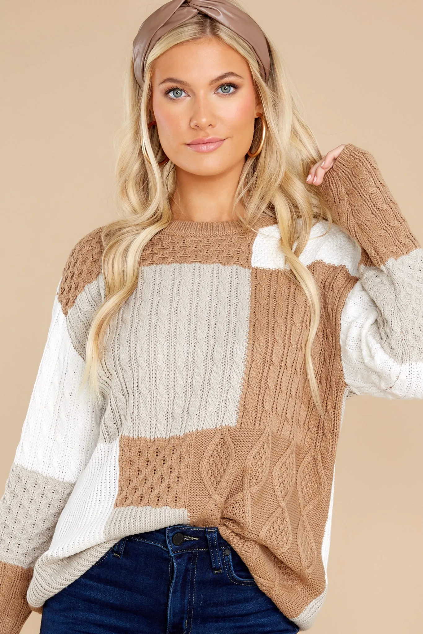 Always Remember Mocha Colorblock Sweater