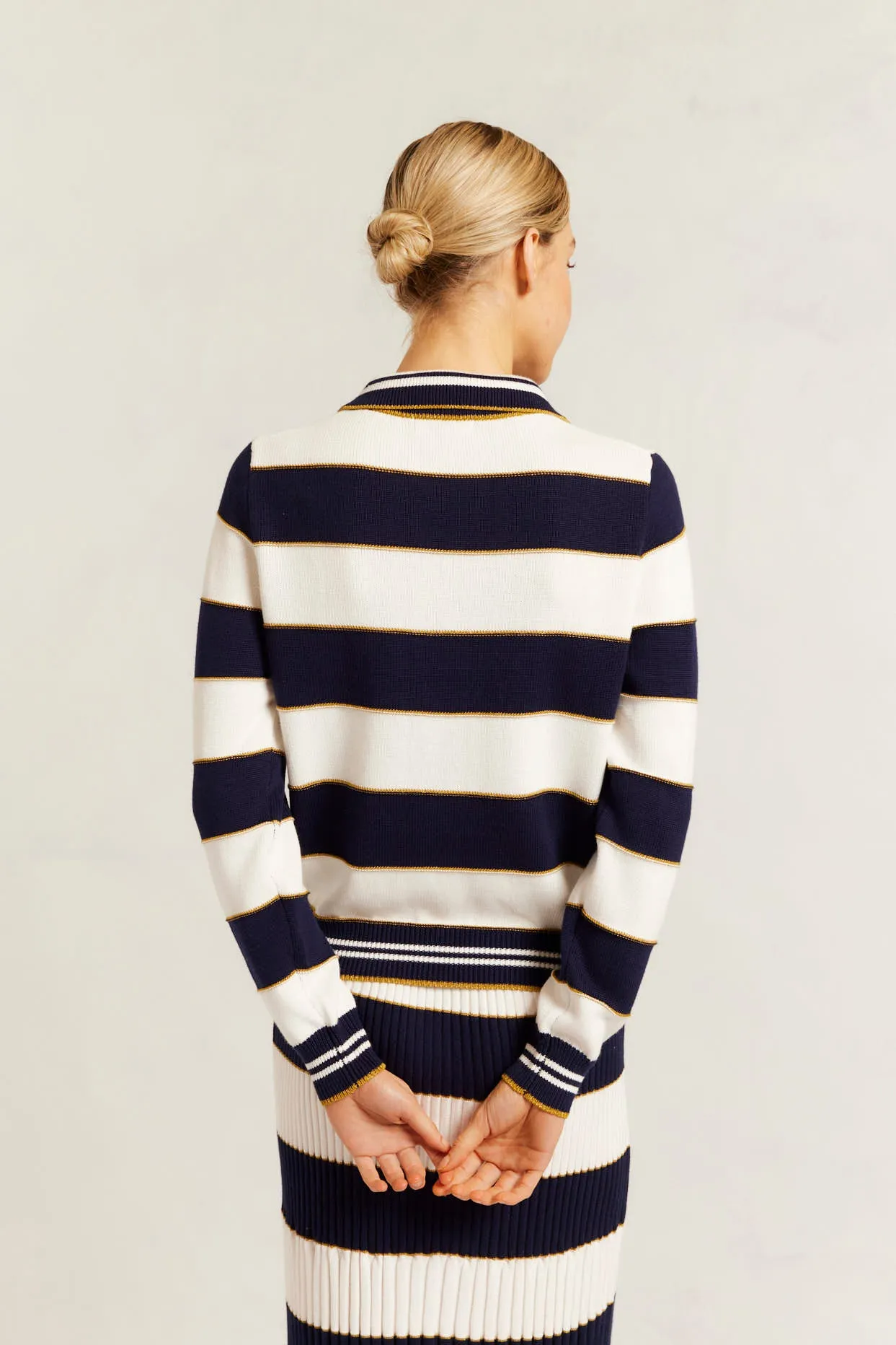 Amalfi Polo Sweater in Navy