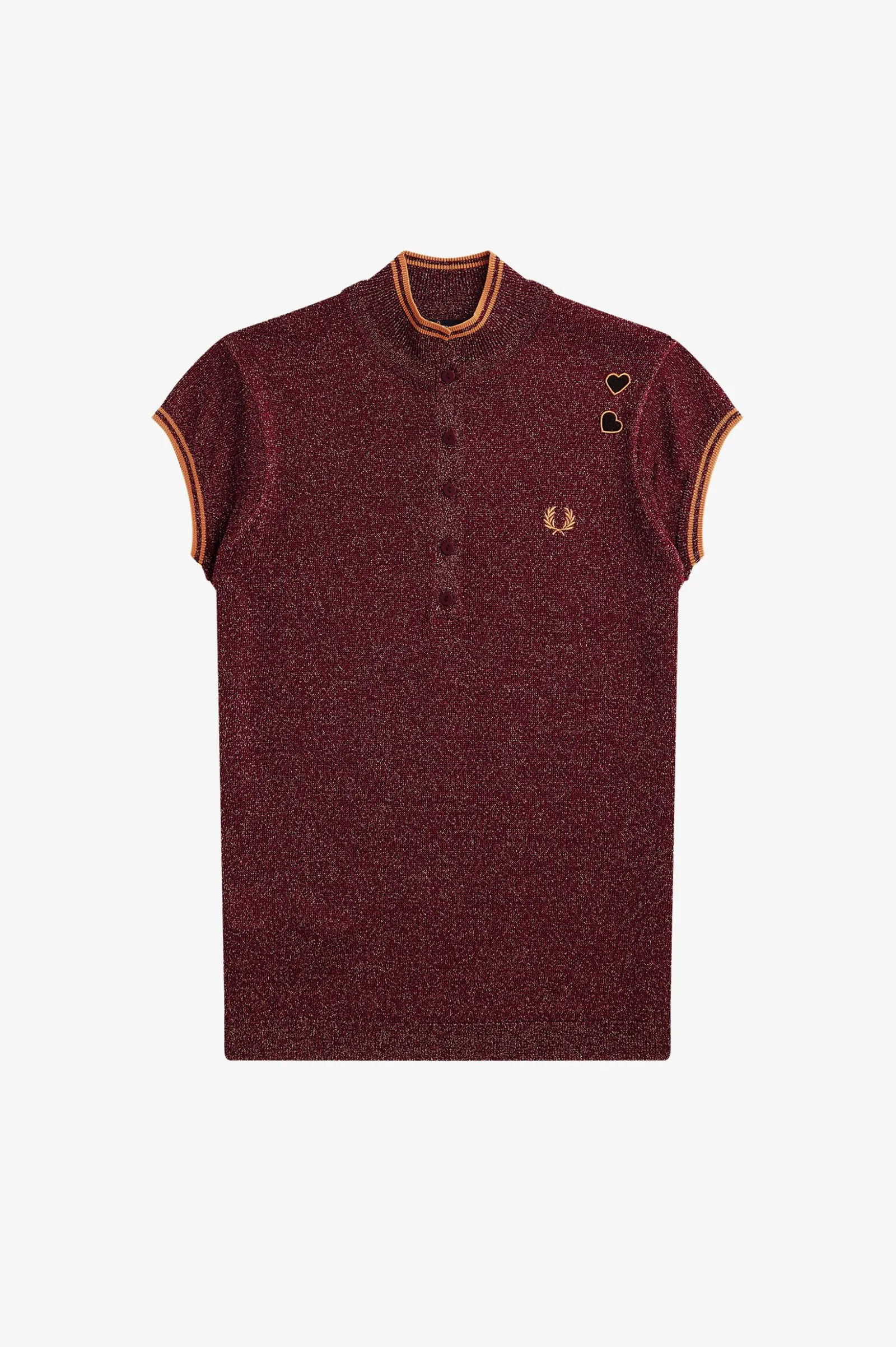 Amy Winehouse Oxblood Metallic Knitted Shirt