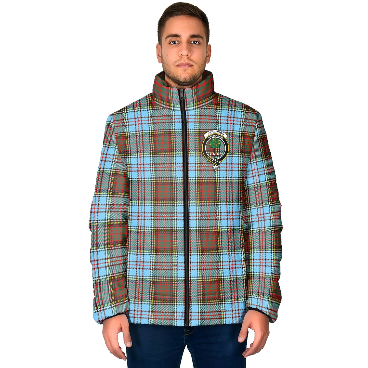 Anderson Ancient Tartan Padded Jacket with Family Crest