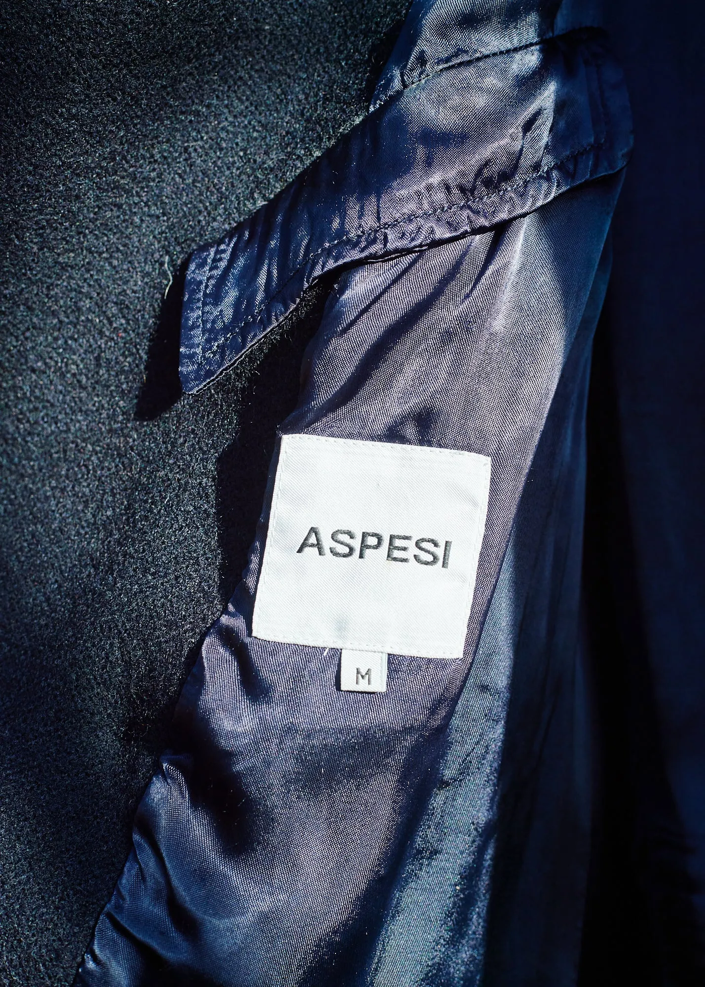 Aspesi Navy 100% Wool Unstructured Peacoat - M