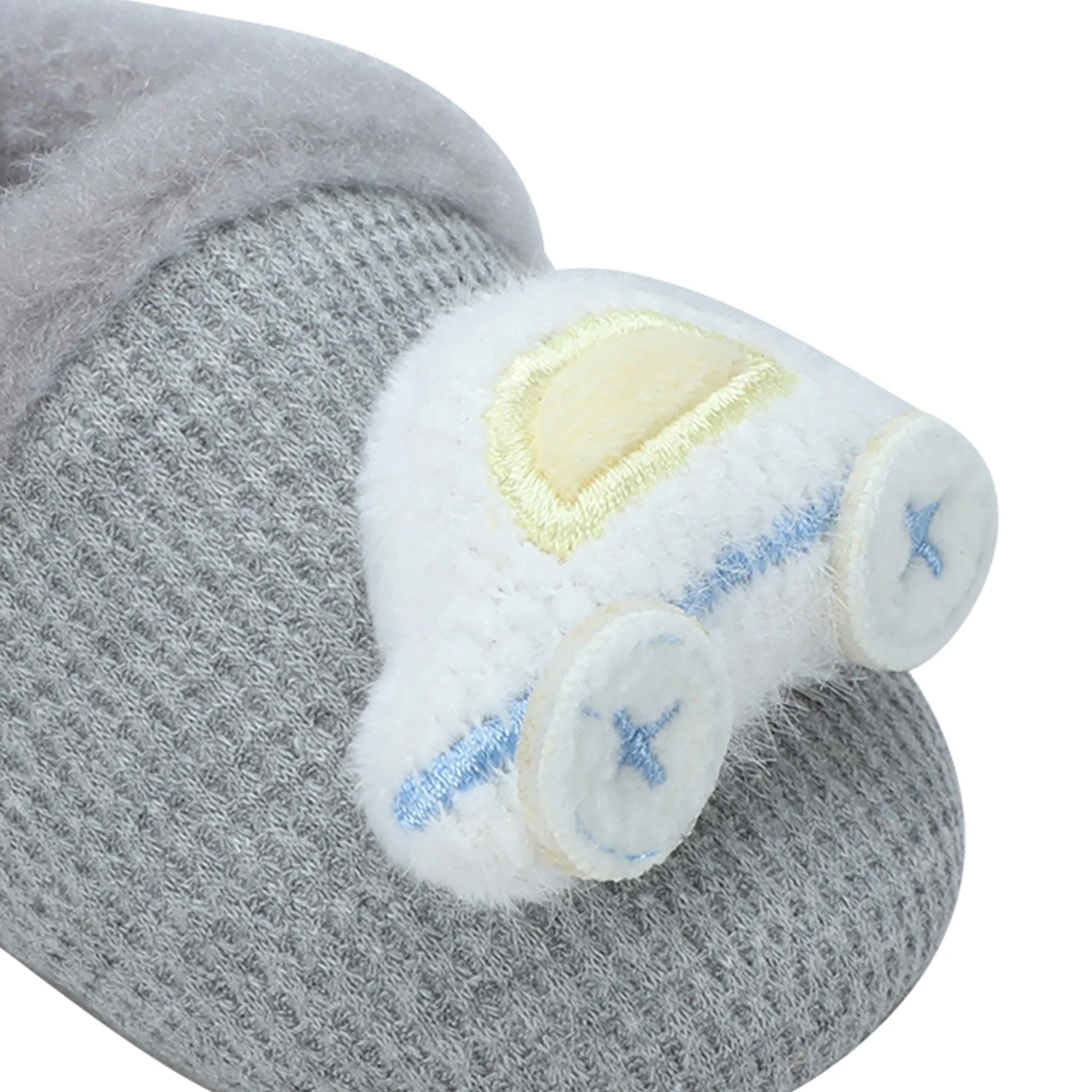 Baby Moo 3D Car Soft Slip-On Anti-Skid Plush Warm Booties - Grey