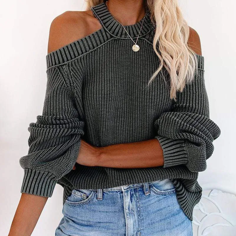 Backless Criss Cross Knit Sweater