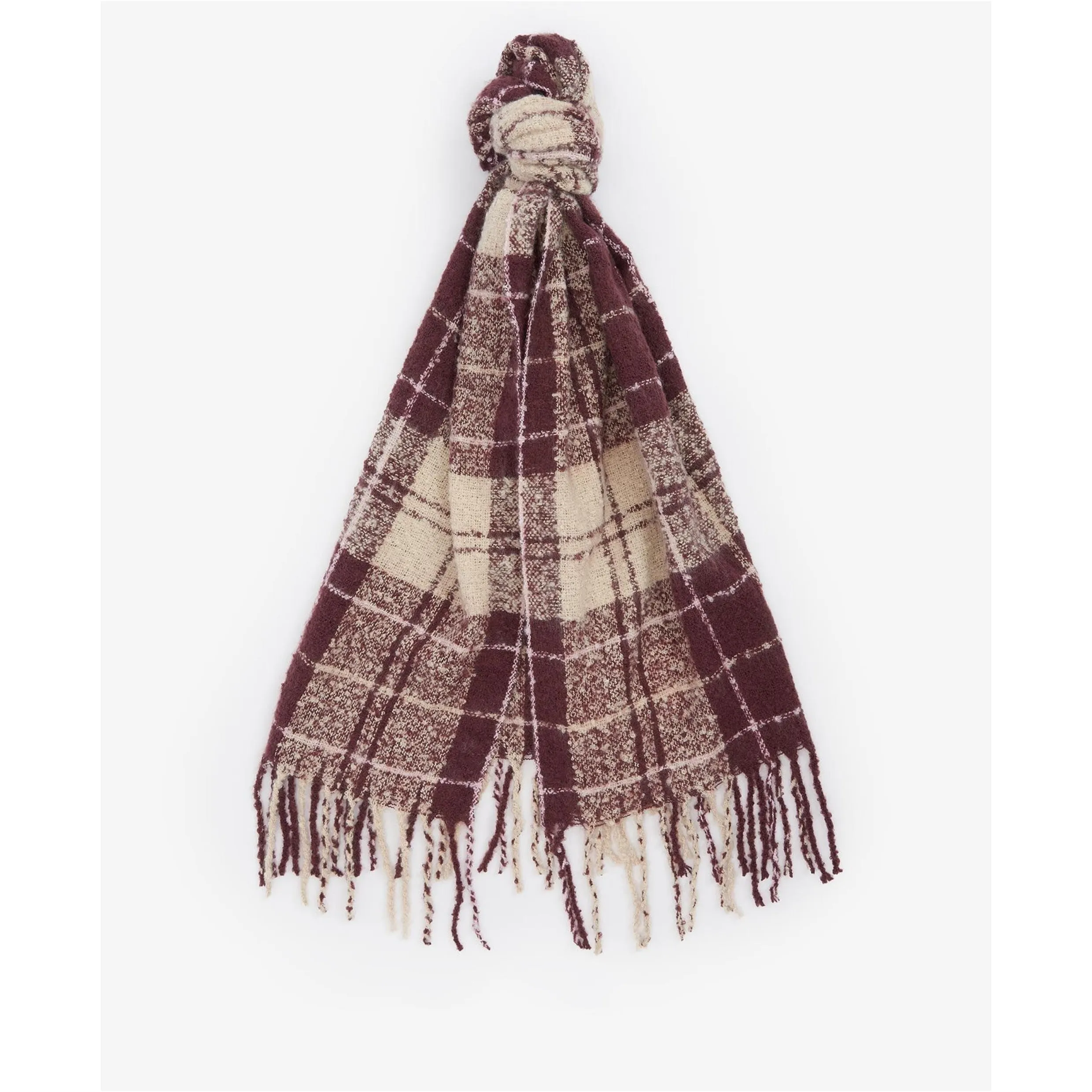 Barbour Saltburn Beanie & Tartan Scarf Gift Set in Cabernet LGS0077PU51