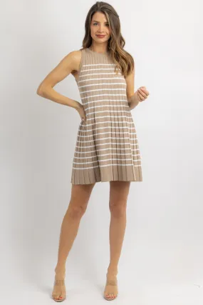 BASELINE TAUPE STRIPE KNIT DRESS