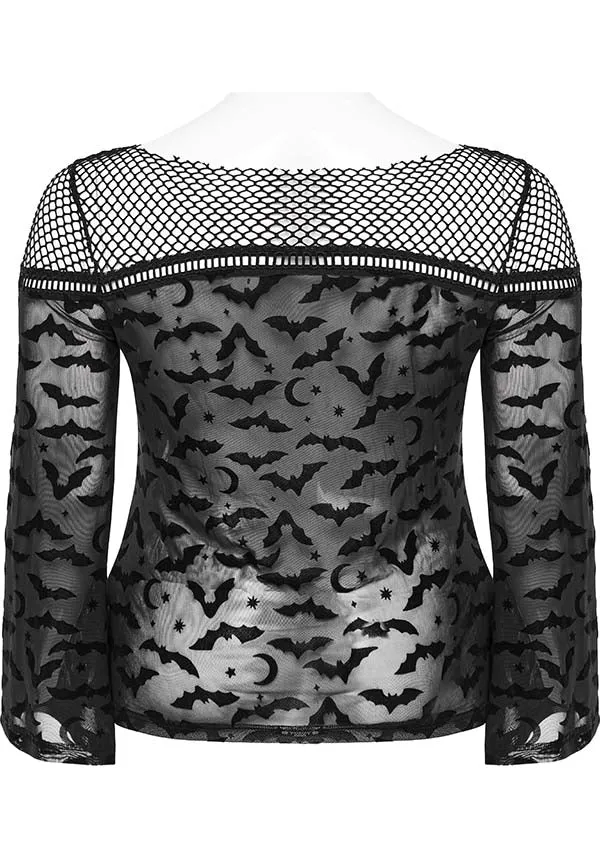 Bat Mesh Goth | T-SHIRT [PLUS SIZE]