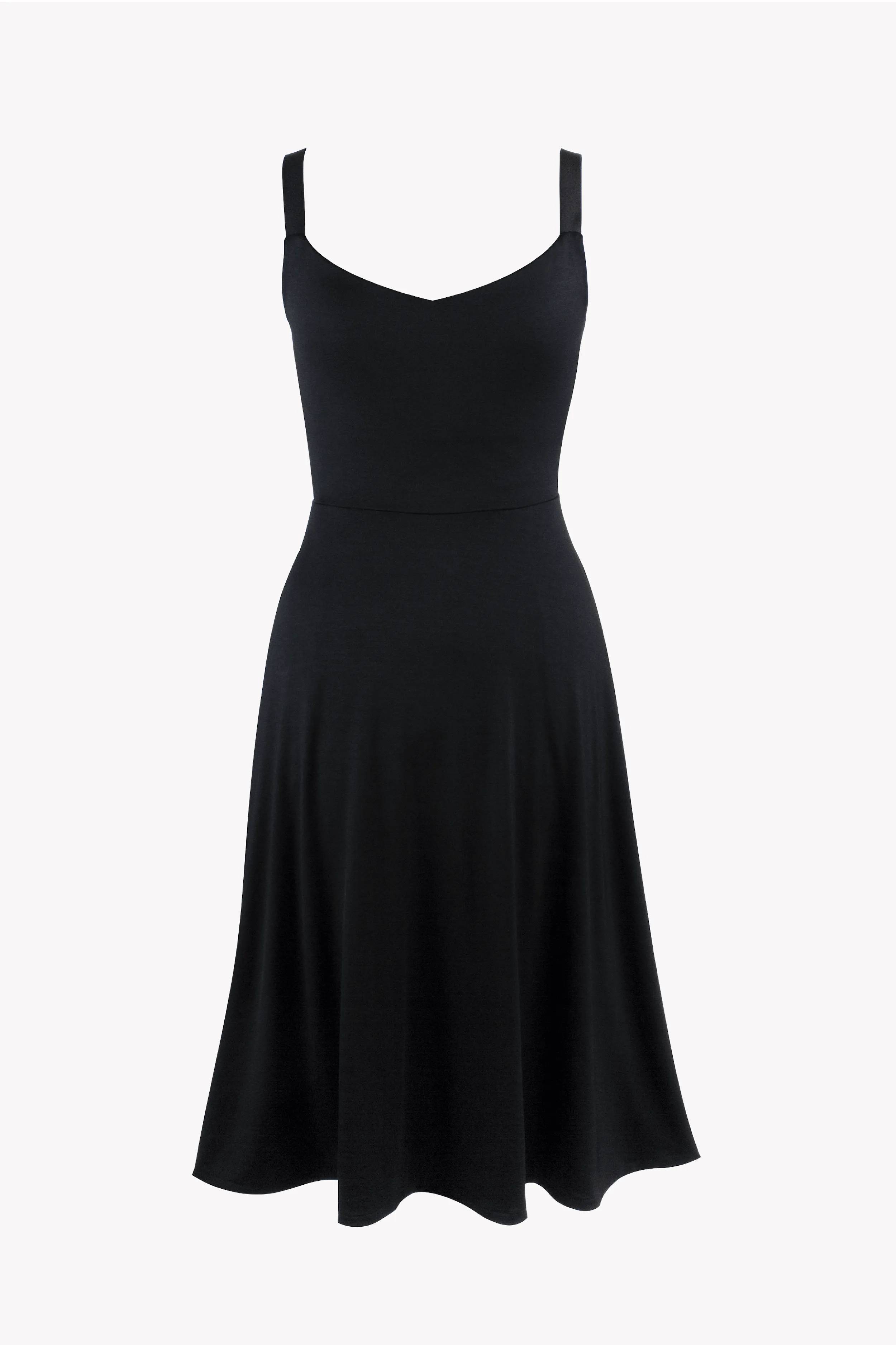 BCI Cotton A-Line Midi Dress -- Black