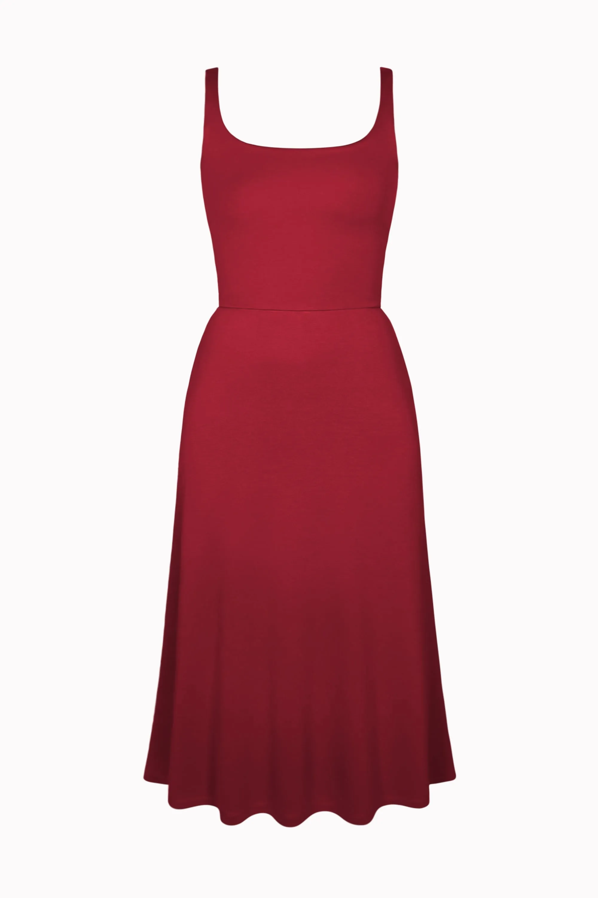 BCI Cotton A-Line Midi Dress -- Red