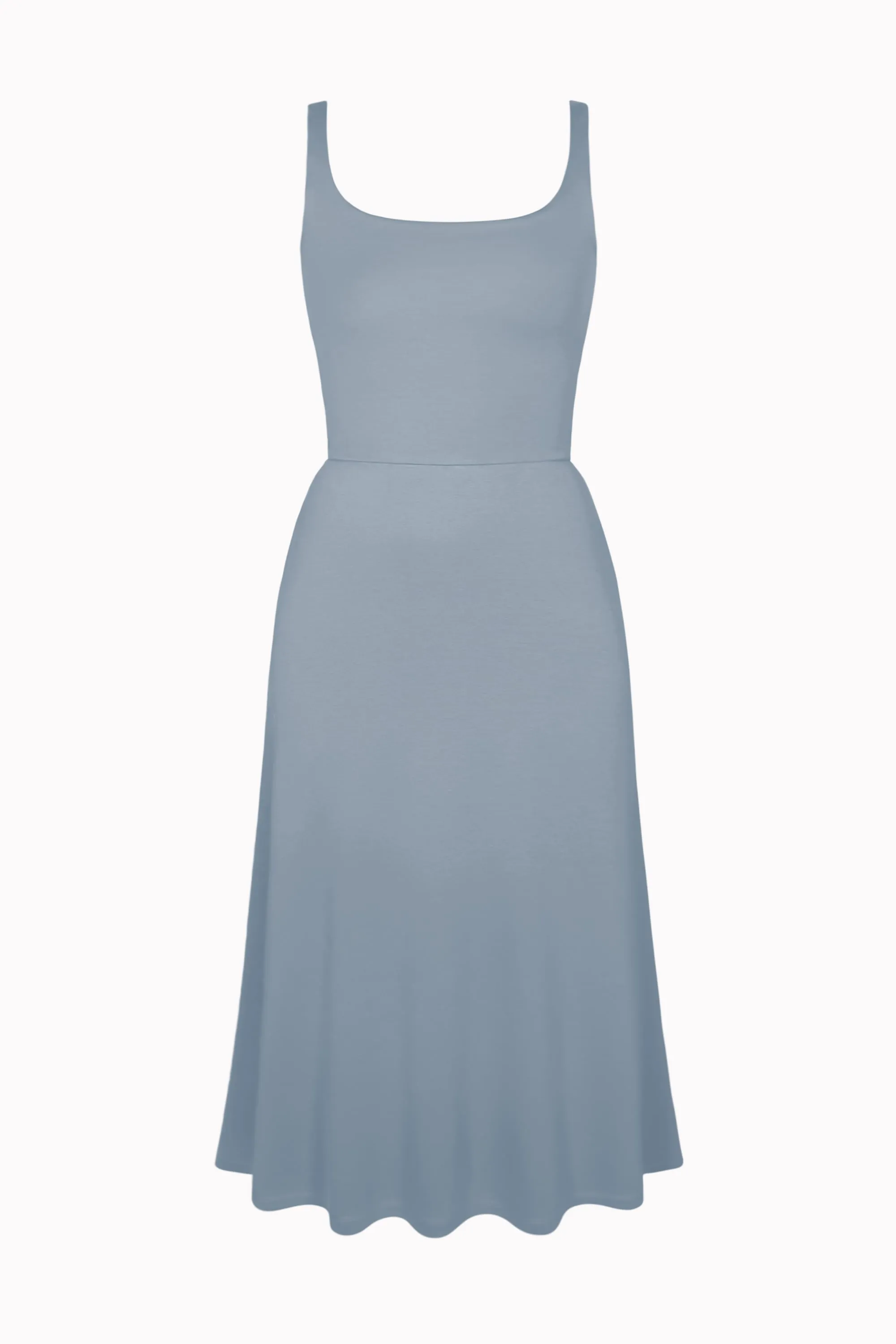 BCI Cotton A-Line Midi Dress -- Sky Blue