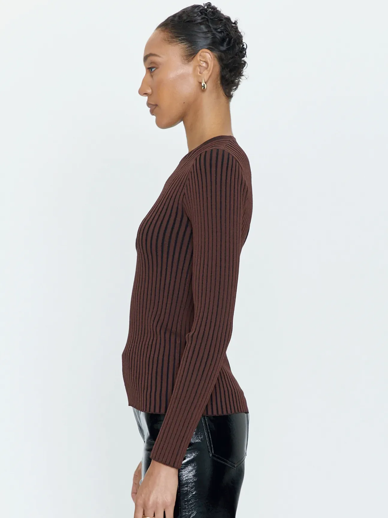 Betsy Variegated Rib Long Sleeve Top