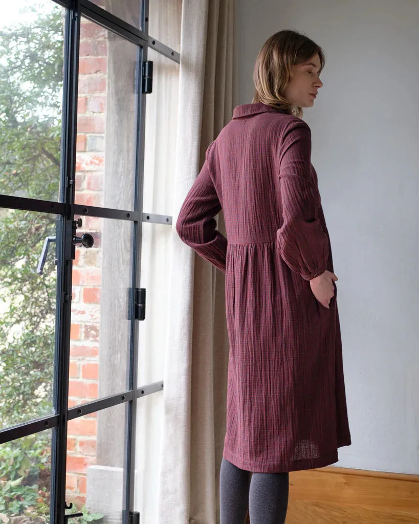 Bibico - Bea Shirt Dress - Rust Check