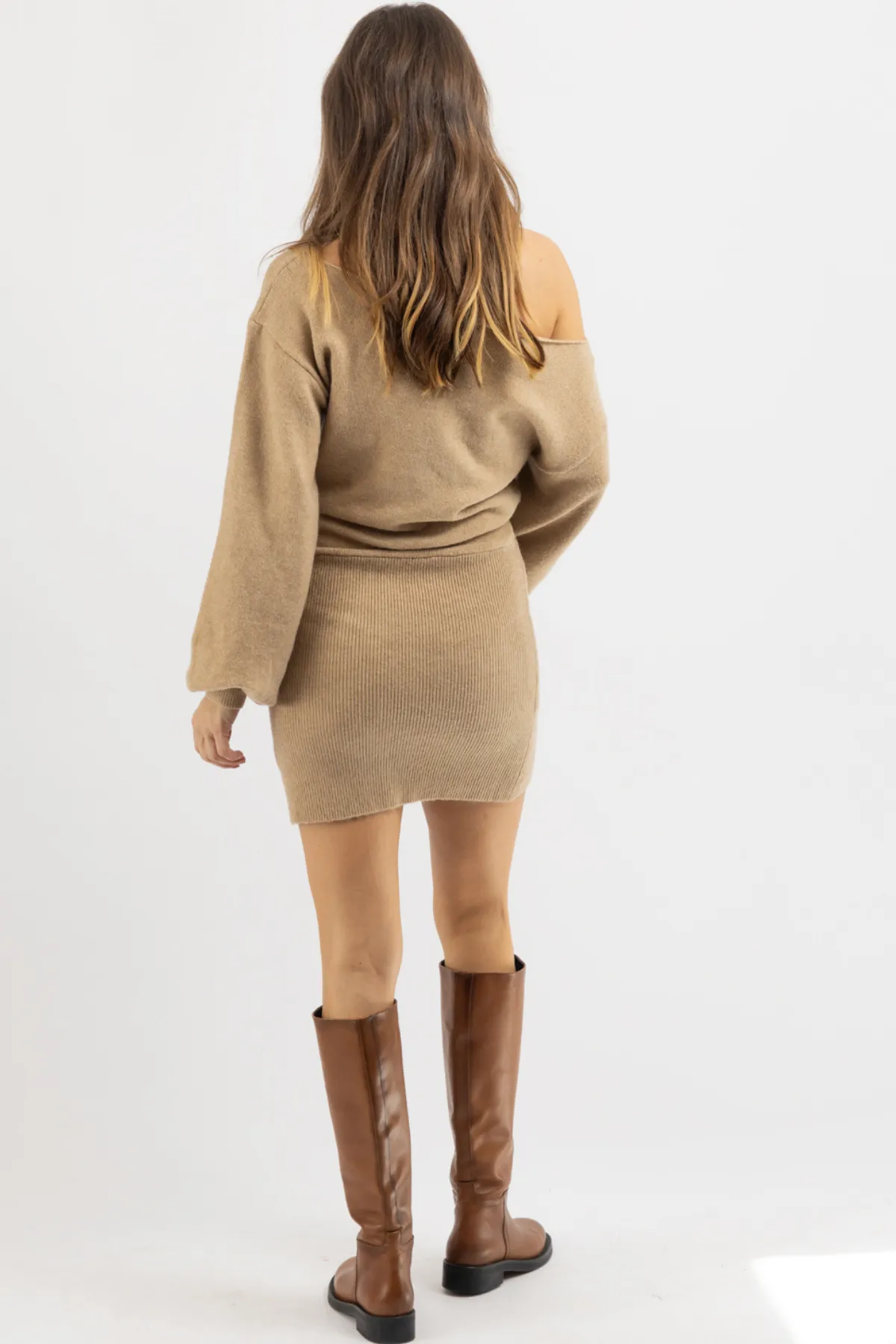 BILLIE BOAT NECK MINI DRESS