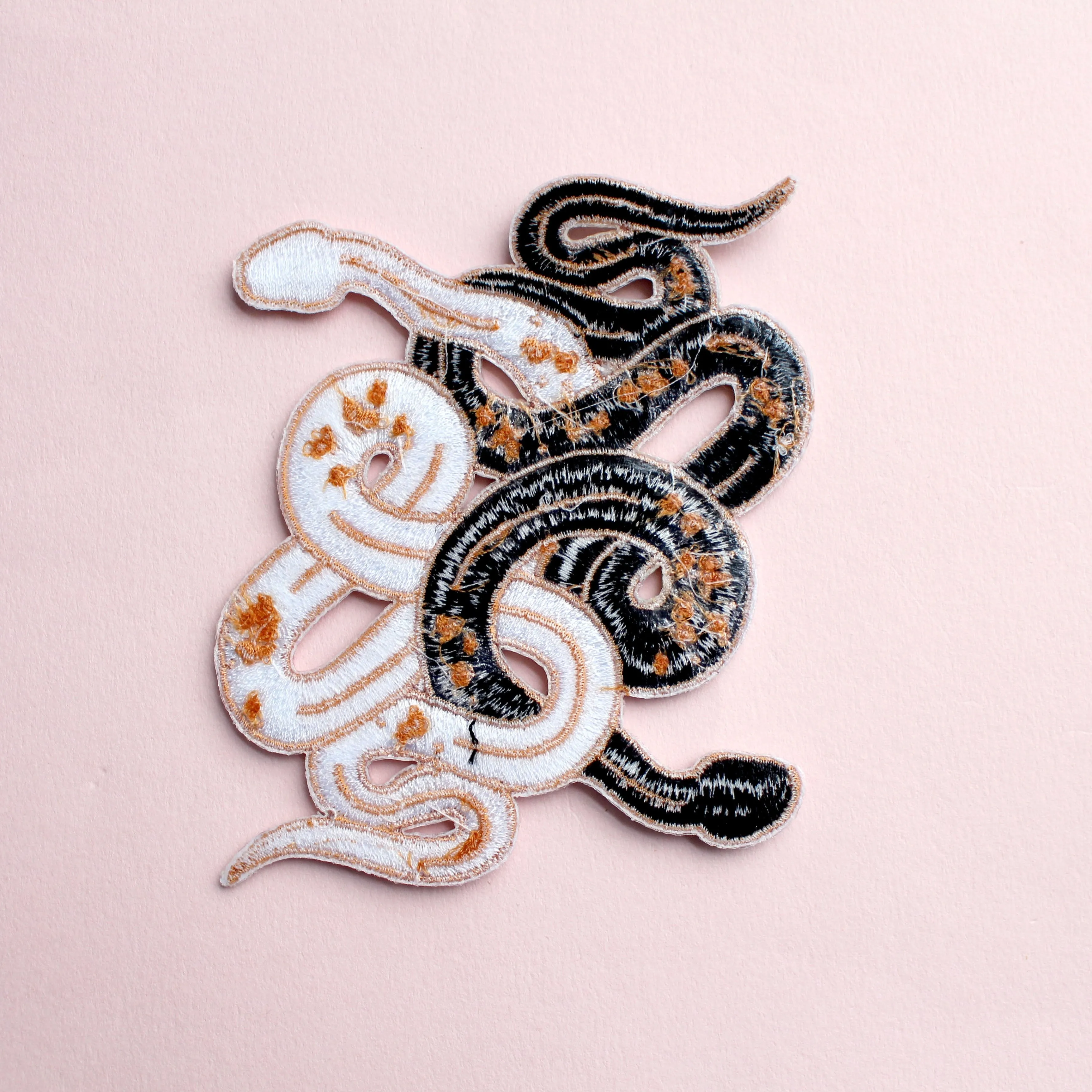 Black & White Snakes Iron-On  Patch