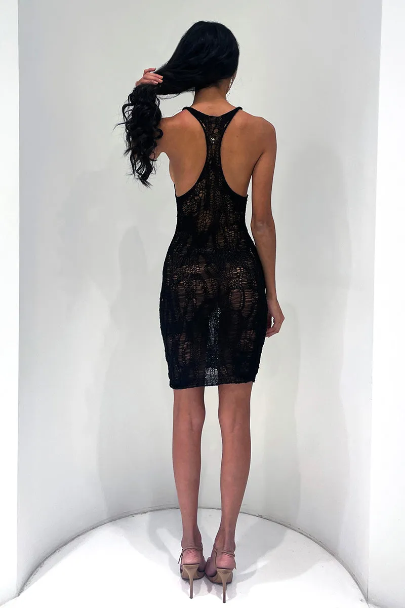 BLACK FITZGERALD RACERBACK MINI DRESS