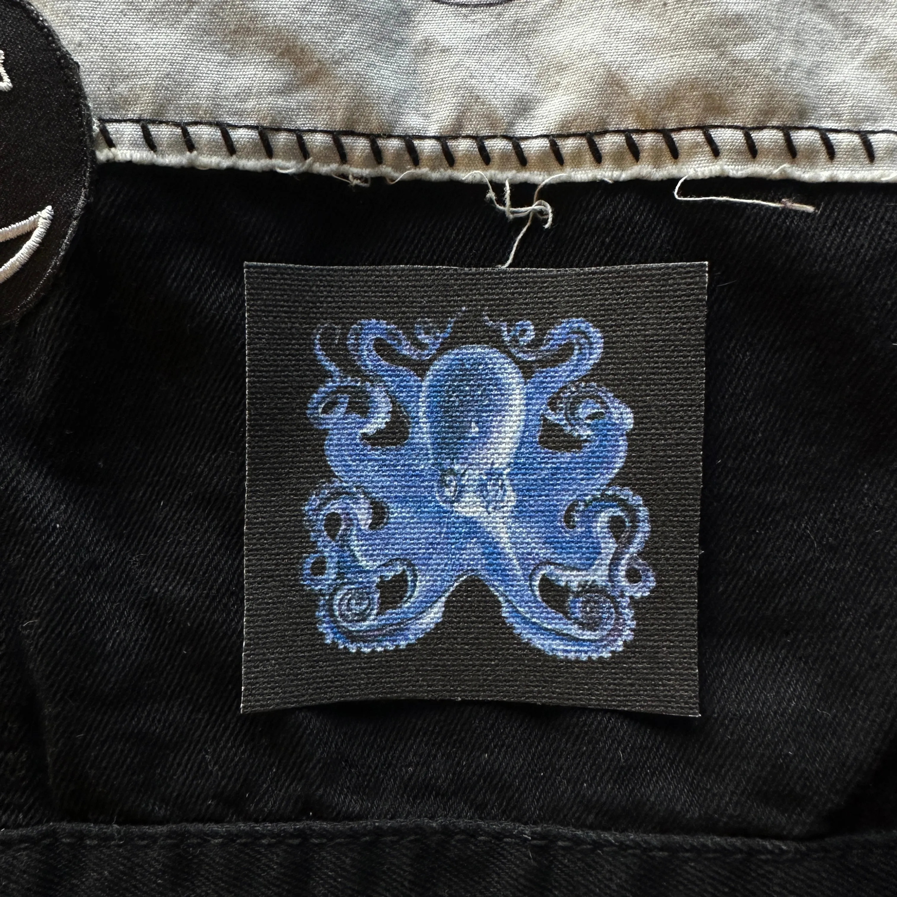 Blue Octopus Fabric Sew On Patch