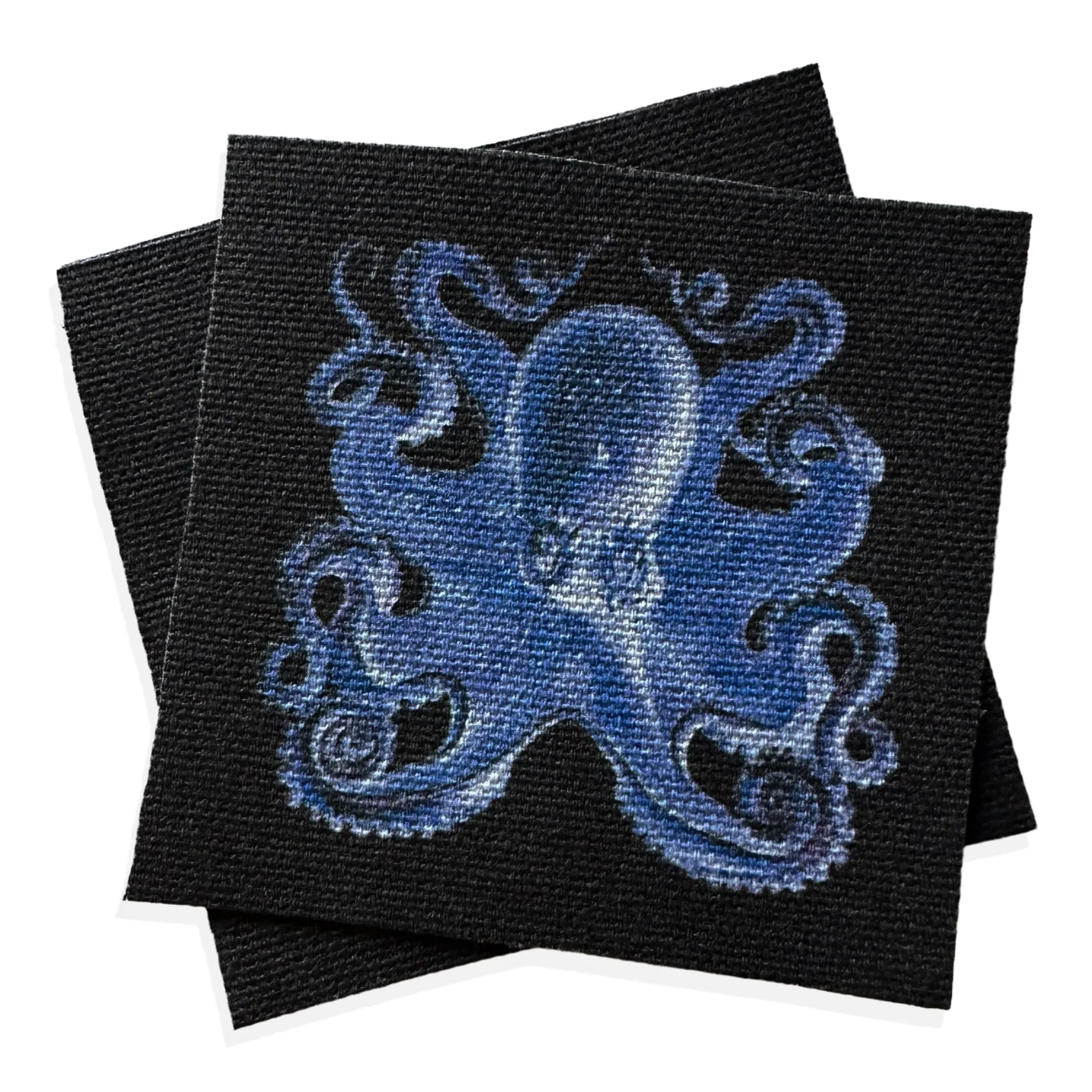 Blue Octopus Fabric Sew On Patch