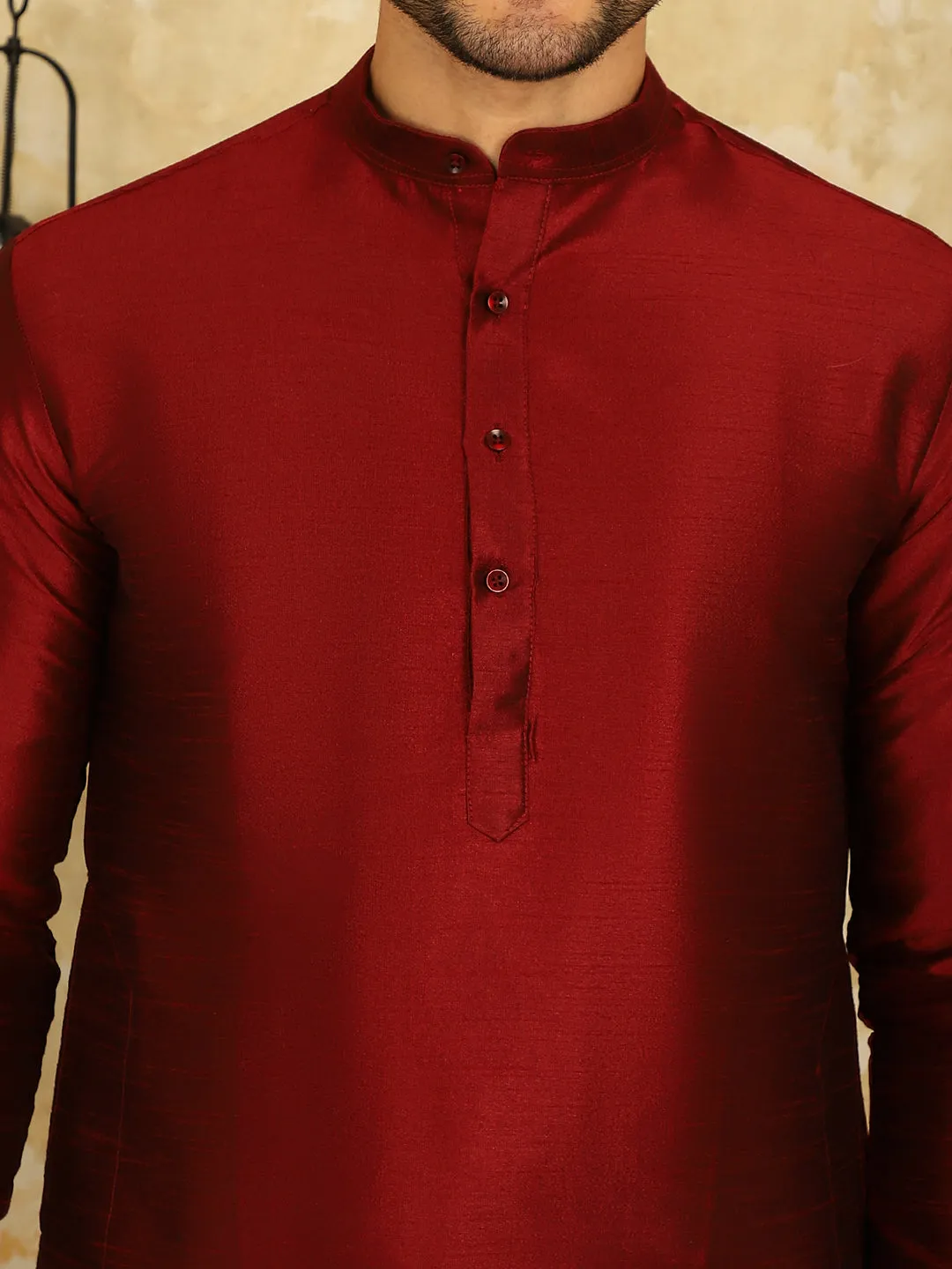 Blue Woven Design Nehru Jacket With Kurta Pyjama Set