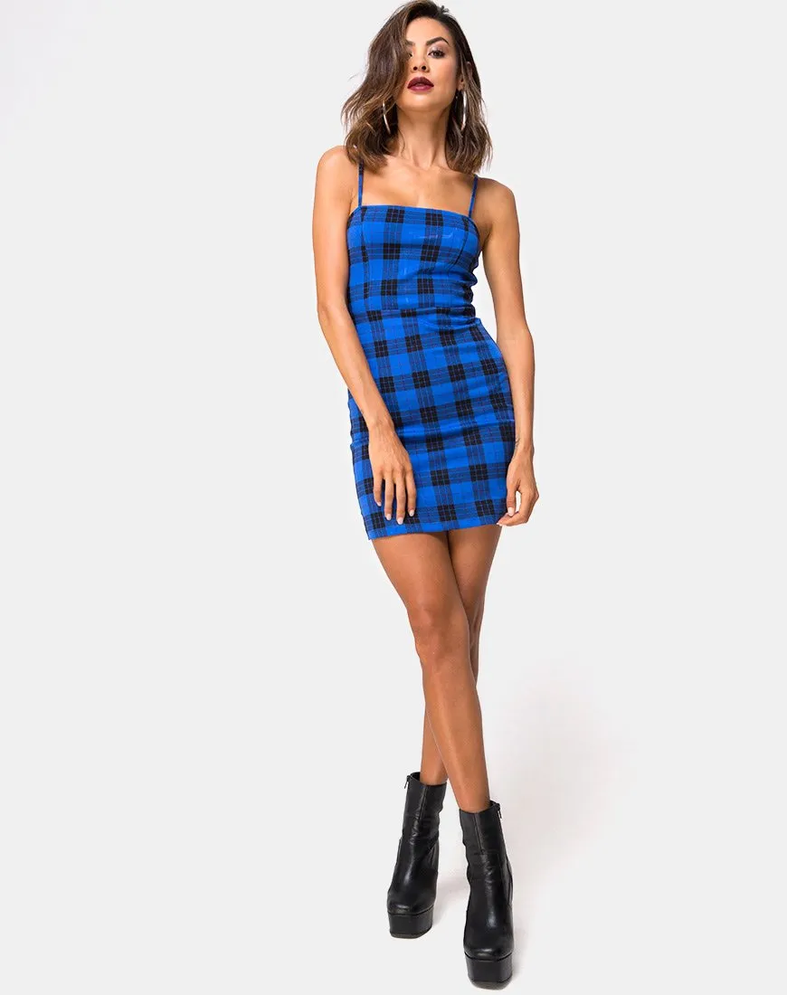 Boco Mini Dress in Tartan Blue