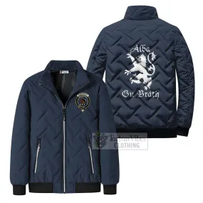 Borthwick Family Crest Padded Cotton Jacket Lion Rampant Alba Gu Brath Style