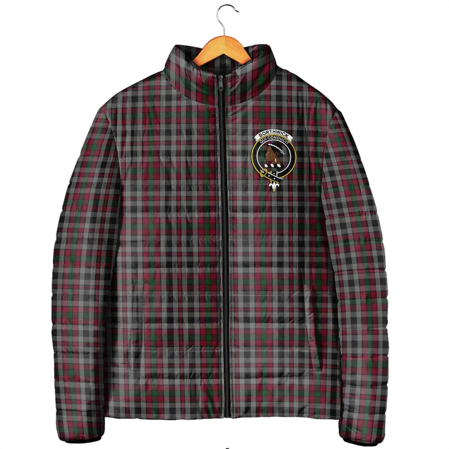 Borthwick Tartan Padded Jacket with Family Crest