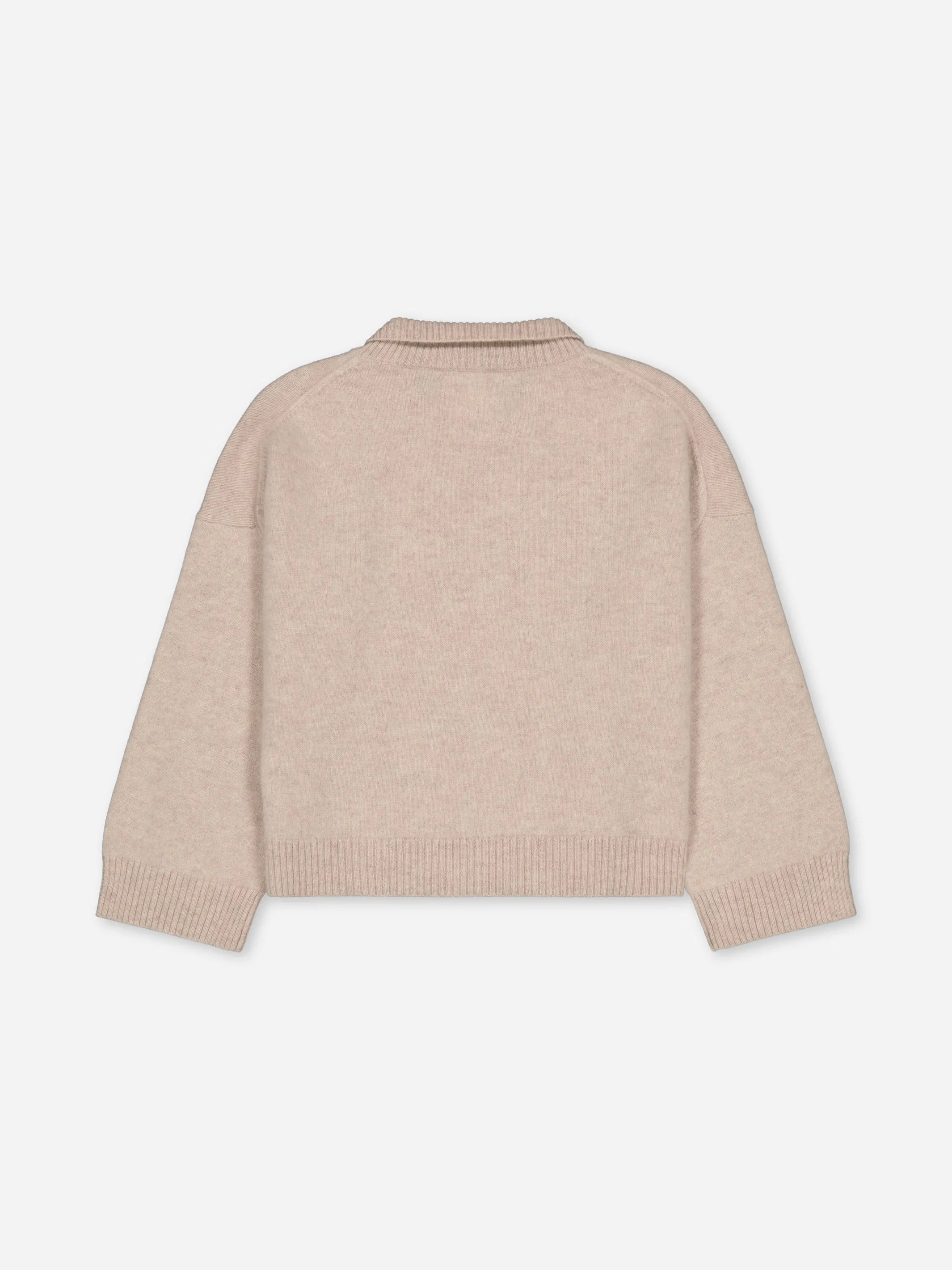 BOXY POLO SWEATER BEIGE