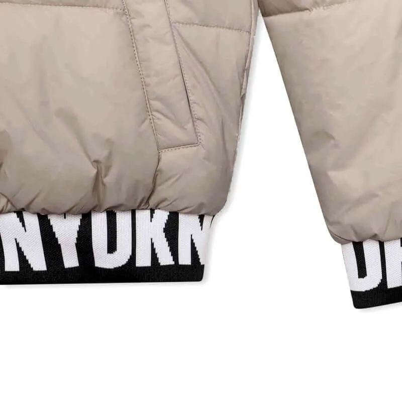 Boys Black & Beige Reversible Puffer Jacket