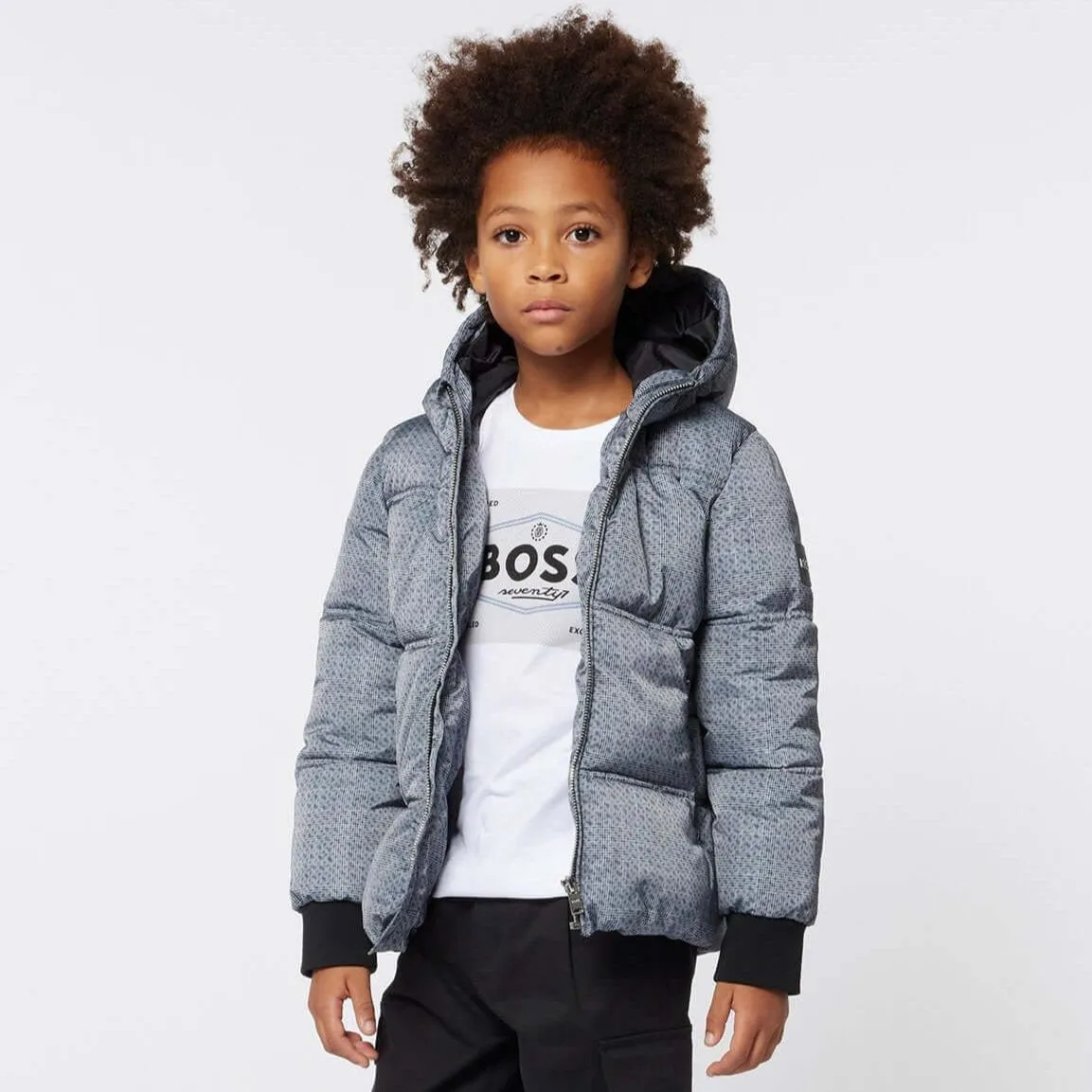 Boys Grey Puffer Jacket