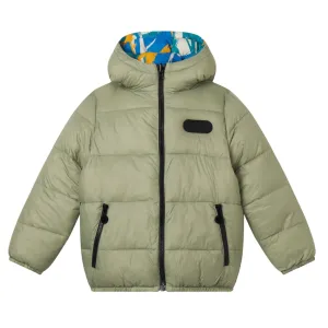 Boys Reversible Green Puffer Coat