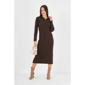 Brown Polo Bodycon Dress