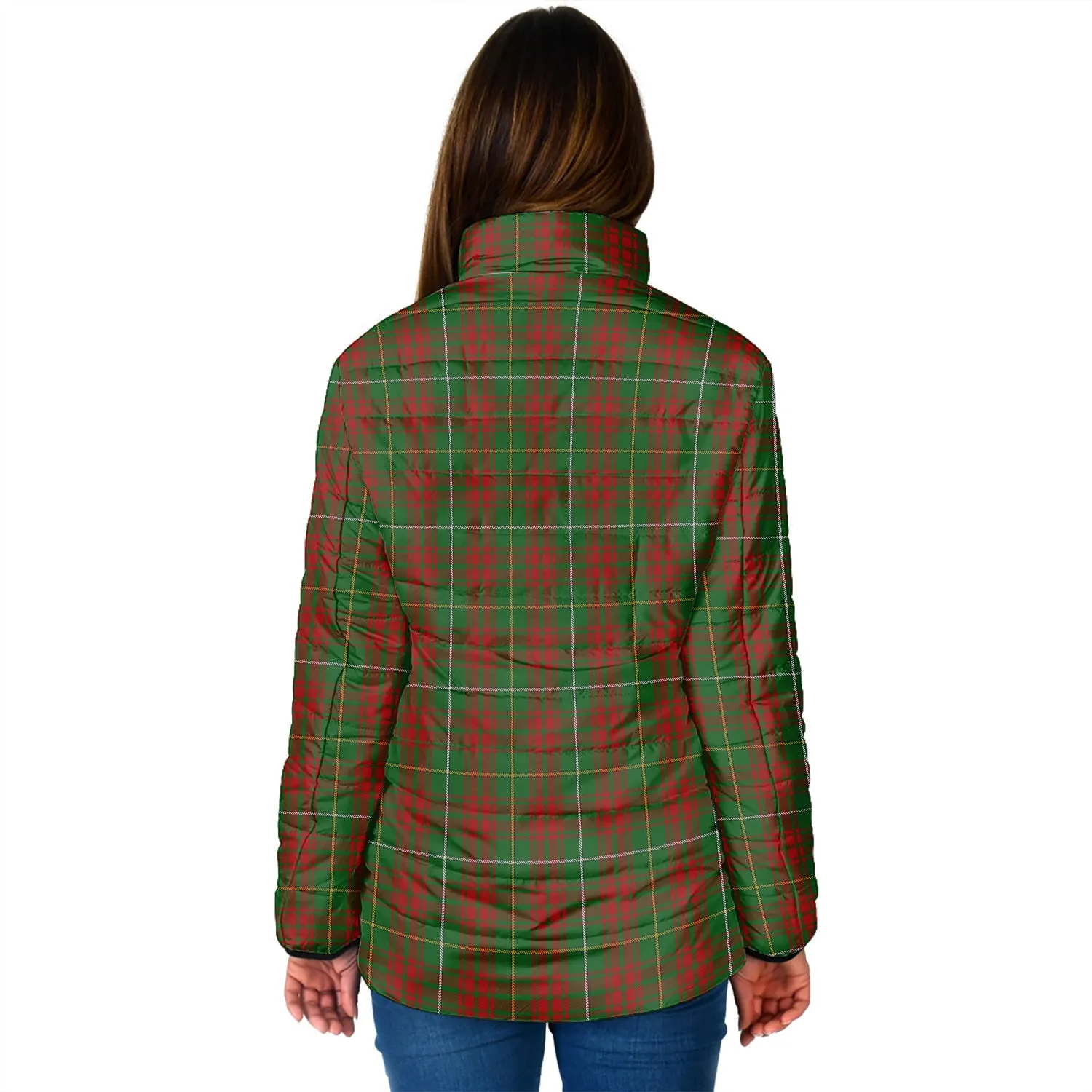 Bruce Hunting Tartan Padded Jacket with Family Crest