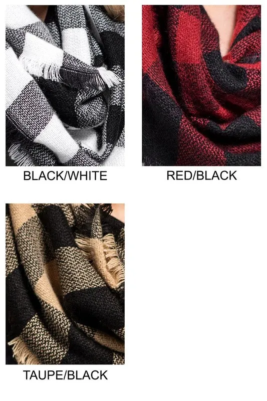 BUFFALO CHECK INFINITY SCARF (TPE/BLK)