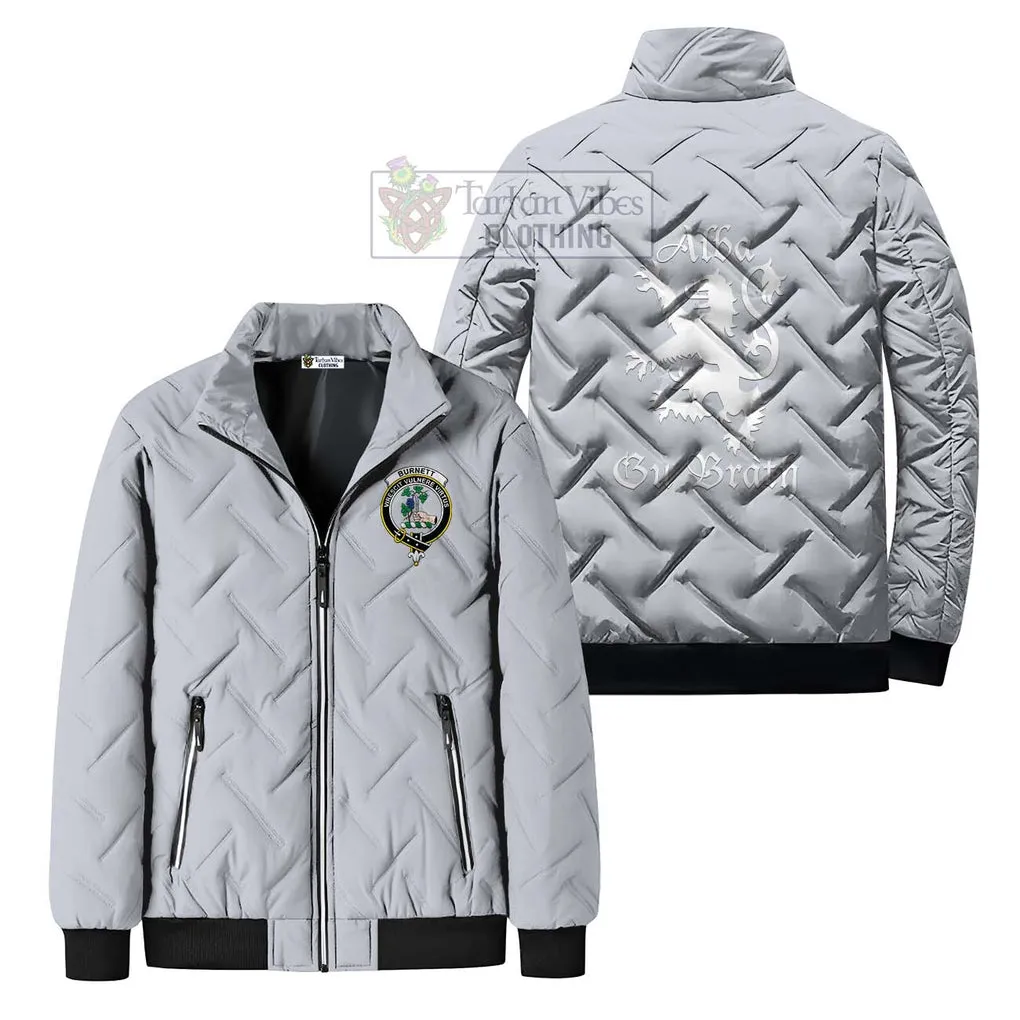 Burnett Family Crest Padded Cotton Jacket Lion Rampant Alba Gu Brath Style